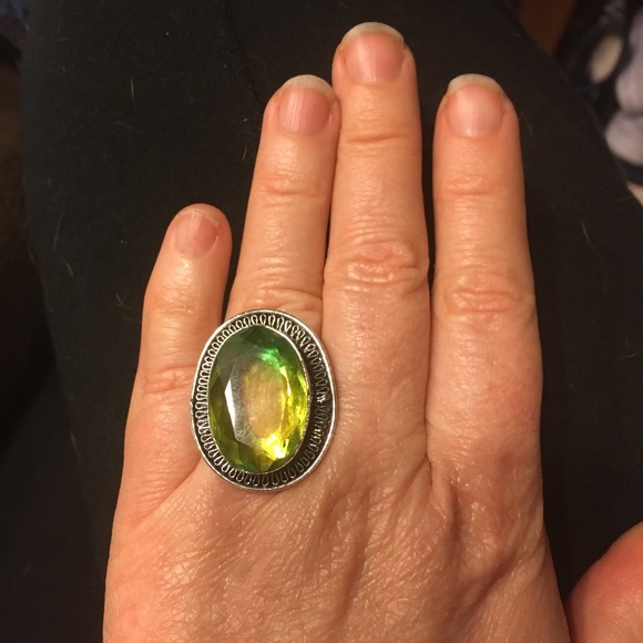 Bicolor Tourmaline Gemstone & 925 Silver Ring - Picture 3 of 5